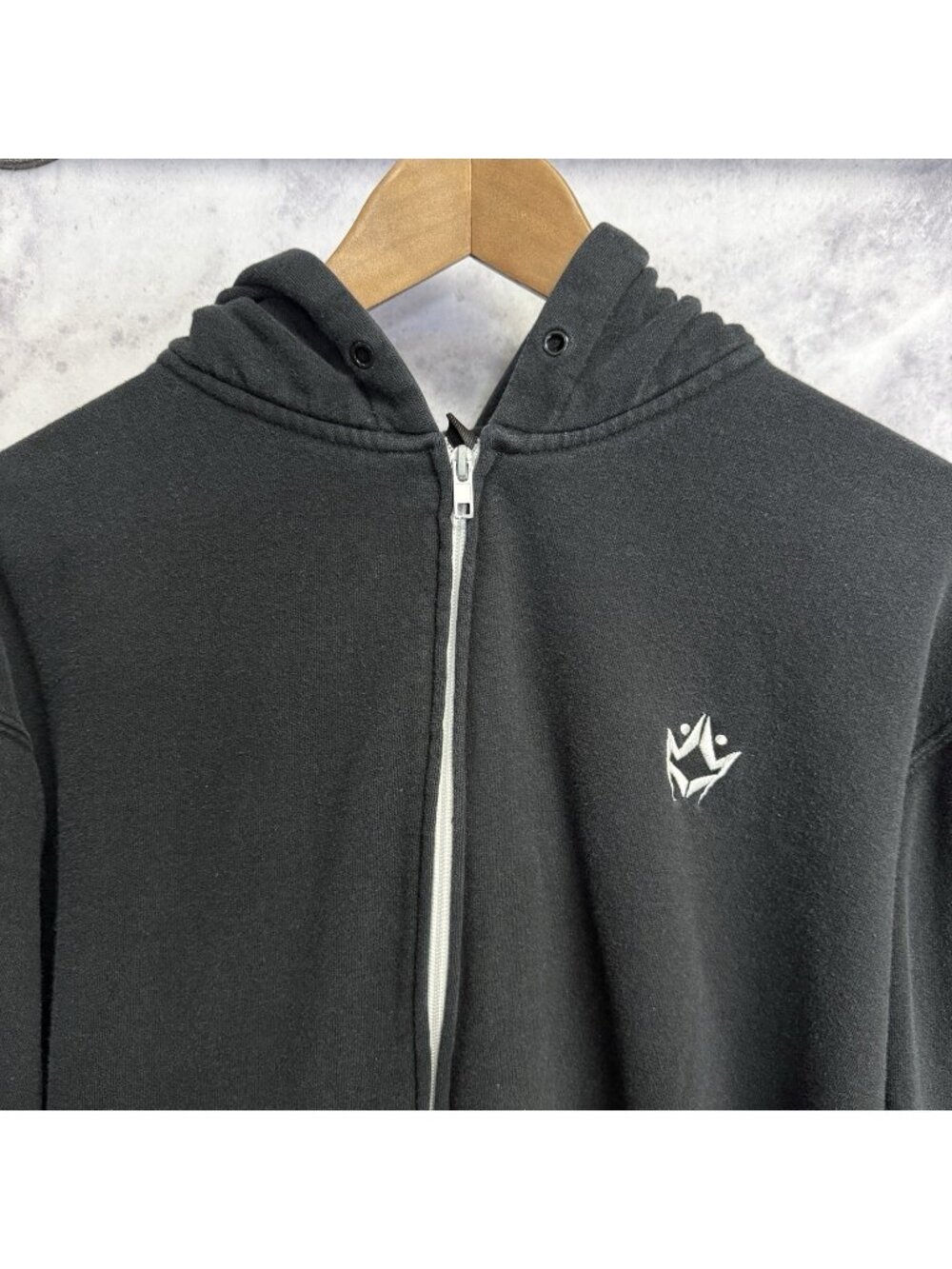 Vintage Y2k Rusty Surf Hoodie Mens XL Black Full Zip Sweatshirt Skater